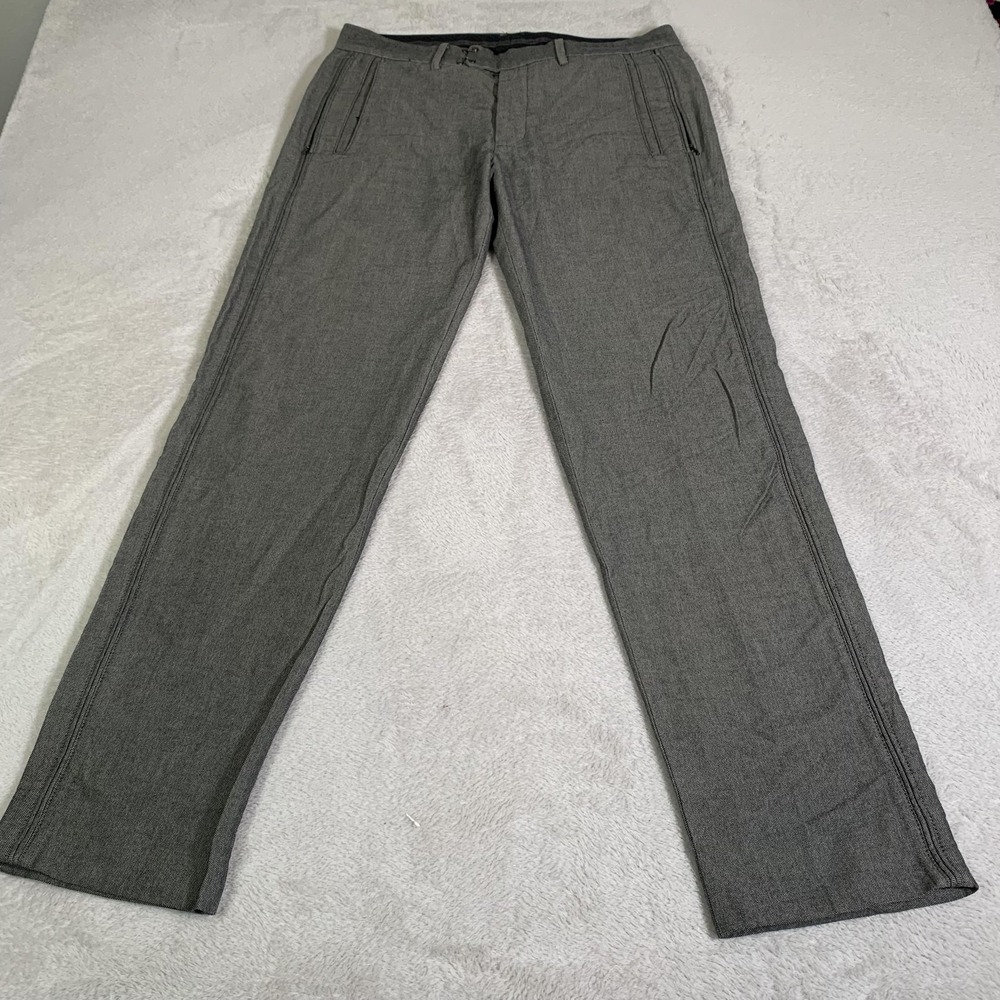 Armani Exchange Pants Mens 31x31 Gray Dress Straight Cotton Slash Pockets Casual
